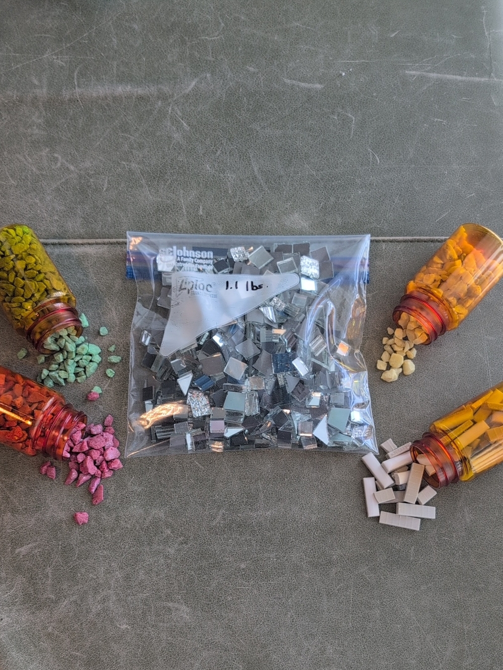 Silver Mirror Mosaic Tiles - Assorted Small Squares